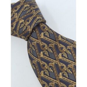 Ermenegildo Zegna Men's Multi Color Geometric 100% Silk‎ Neck Tie Made in Italy